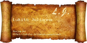 Lukits Julianna névjegykártya